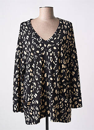 Pull col v manches longues noir KAKIE femme