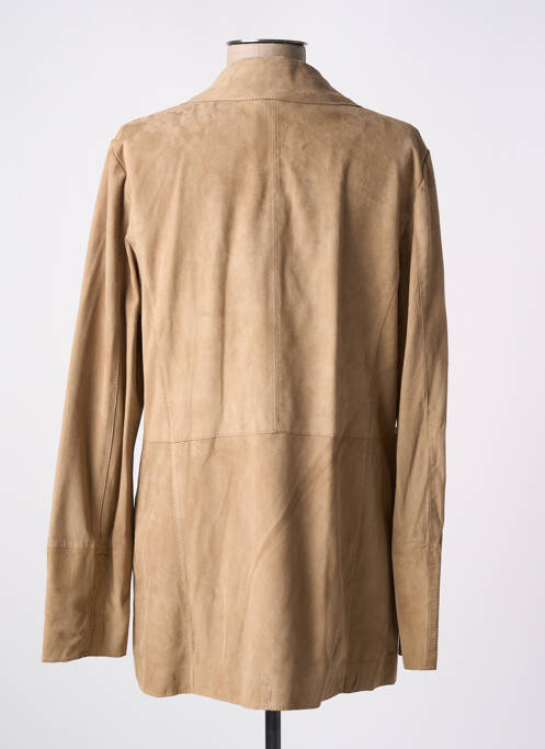 Veste en cuir poches beige OAKWOOD femme