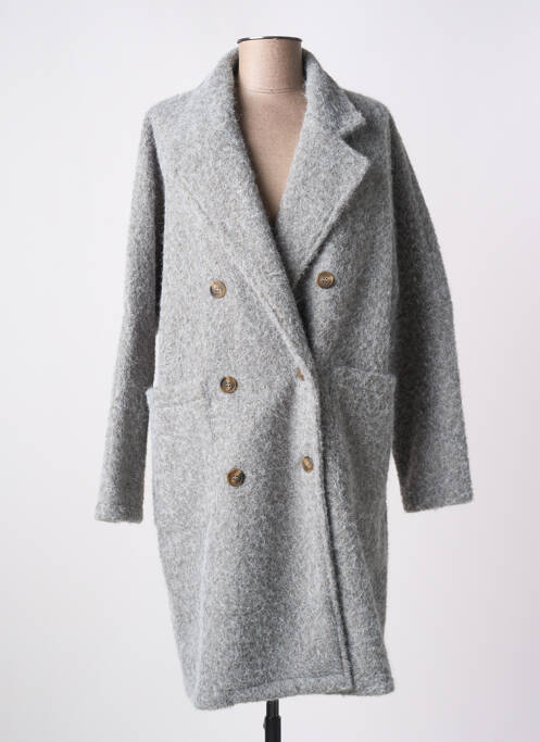 Manteau long gris clair LE SINGE DE JULIE pour femme