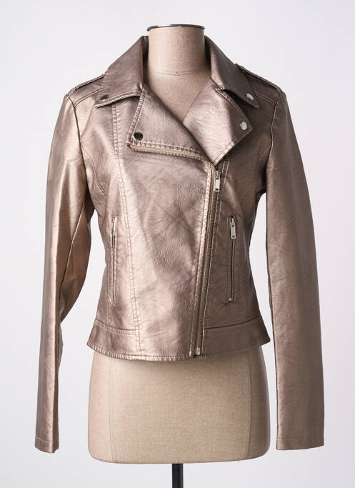 Veste simili cuir marron SOFTY pour femme