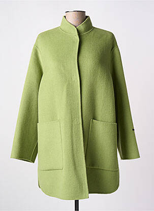Manteau long fermeture pressionnée sans capuche vert PERSONA BY MARINA RINALDI femme