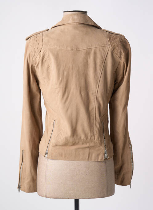 Veste en cuir beige GOA pour femme