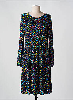 Robe mi-longue imprimé fantaisie manches longues bleu SURKANA femme