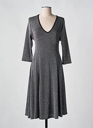 Robe mi-longue manches 3/4 manches 3/4 argent VIRGINIA KEY femme