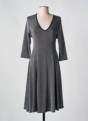 Robe mi-longue manches 3/4 manches 3/4 argent VIRGINIA KEY femme