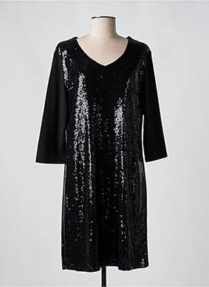 Robe courte manches 3/4 manches 3/4 noir PURPLE'S BY SH femme