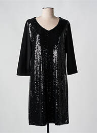 Robe courte manches 3/4 manches 3/4 noir PURPLE'S BY SH femme