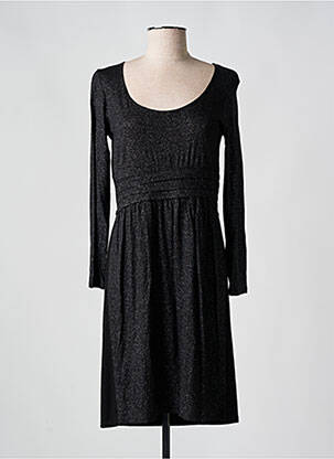 Robe mi-longue manches longues manches longues noir KANOPE femme