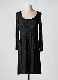 Robe mi-longue manches longues manches longues noir KANOPE femme