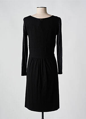 Robe mi-longue manches longues manches longues noir KANOPE femme