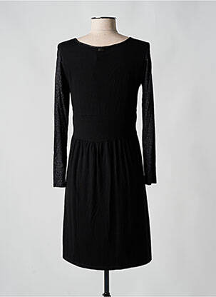 Robe mi-longue manches longues manches longues noir KANOPE femme