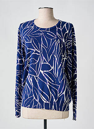 Pull stretch manches longues bleu SIGNATURE femme