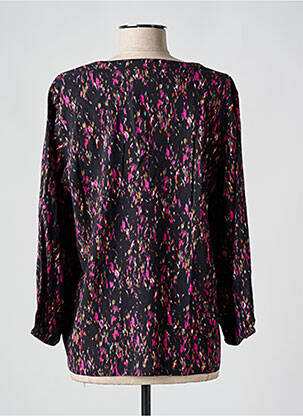 Blouse tissage popeline manches 3/4 noir SIGNATURE femme