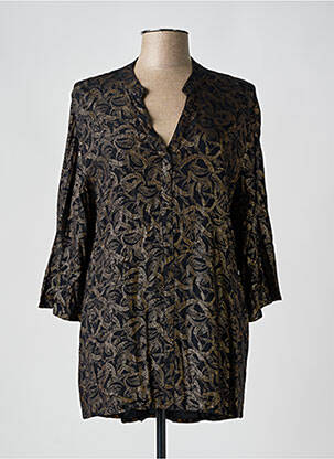 Tunique manches longues poignets évasés noir SIGNATURE femme