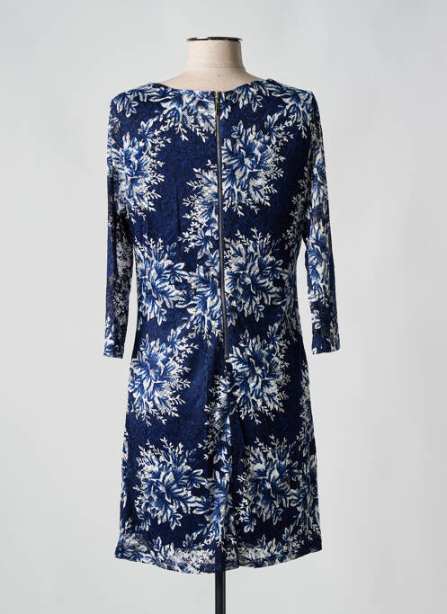 Robe courte manches 3/4 manches 3/4 bleu VEGAS femme
