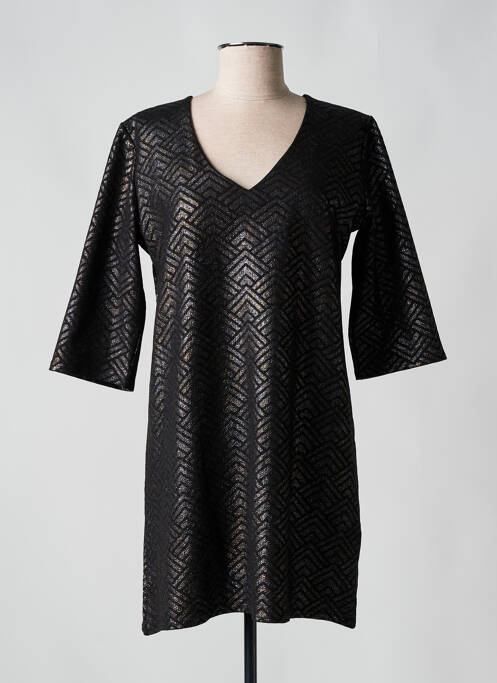 Robe courte manches 3/4 manches 3/4 noir QUINZE HEURES TRENTE femme