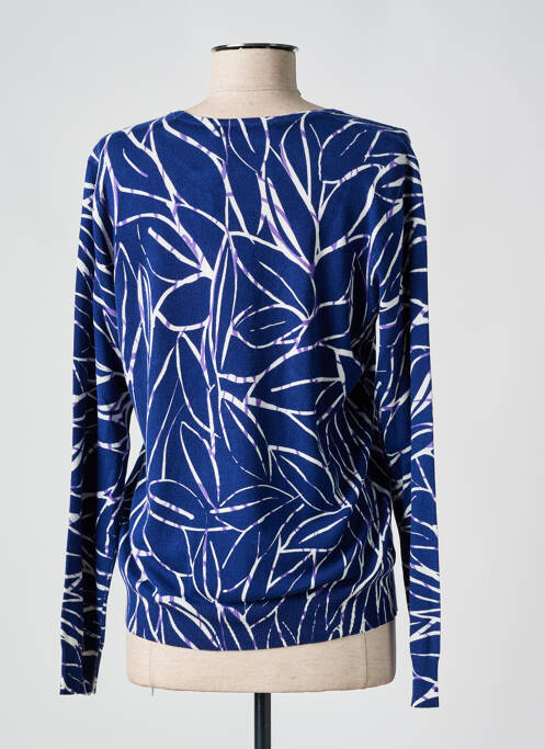 Pull stretch manches longues bleu SIGNATURE femme