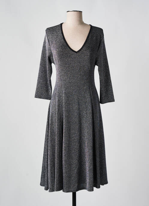 Robe mi-longue argent VIRGINIA KEY pour femme