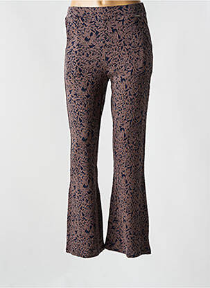 Pantalon flare stretch taille haute marron AGATHE & LOUISE femme