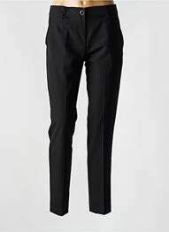 Pantalon chino fermeture zippée sous rabat boutonné taille haute noir EAST DRIVE femme