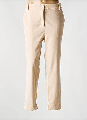 Pantalon chino fermeture zippée sous rabat boutonné taille normale beige SURKANA femme