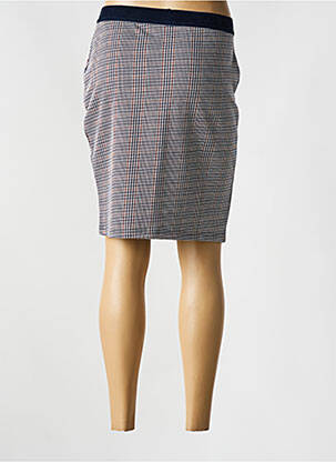 Jupe mi-longue stretch bleu SIGNATURE femme