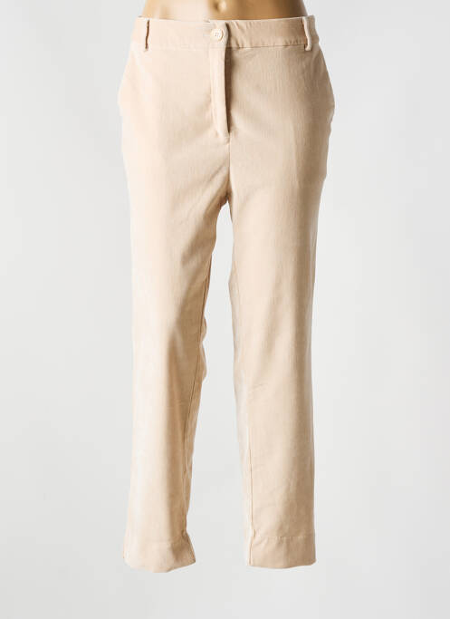 Pantalon chino fermeture zippée sous rabat boutonné taille normale beige SURKANA femme