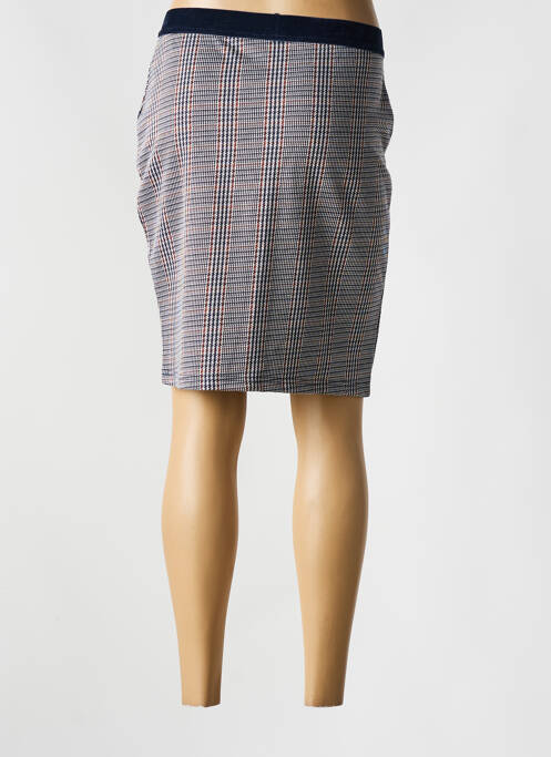 Jupe mi-longue coupe droite bleu SIGNATURE femme