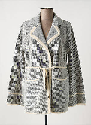 Gilet manches longues manches longues gris MARINA V femme