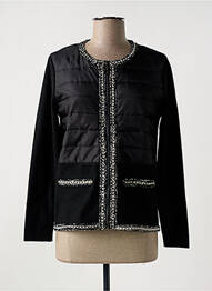 Veste casual col rond noir MARINA V femme