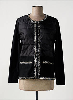 Veste casual col rond noir MARINA V femme