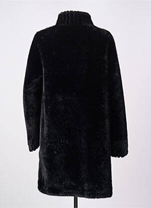 Manteau long fermeture pressionnée sans capuche noir STUDIO BIRKIN femme