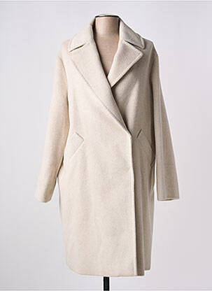 Manteau long fermeture pressionnée sans capuche beige GERARD DAREL femme