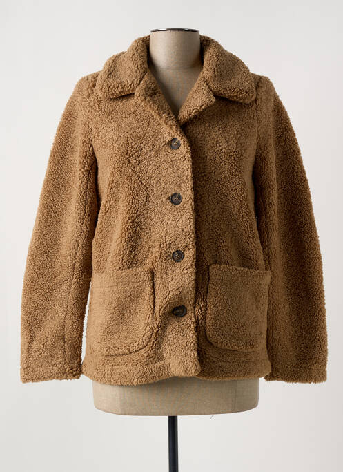Gilet manches longues marron FREDA pour femme