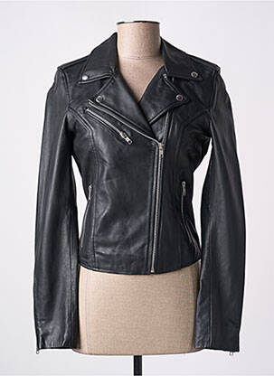 Veste en cuir poches noir GOA femme
