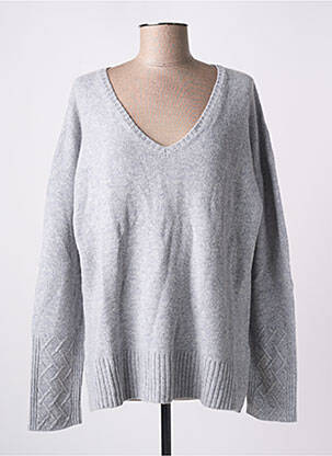 Pull finition bords-côtes manches longues gris BELLA JONES femme