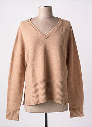 Pull col v manches courtes beige BELLA JONES femme