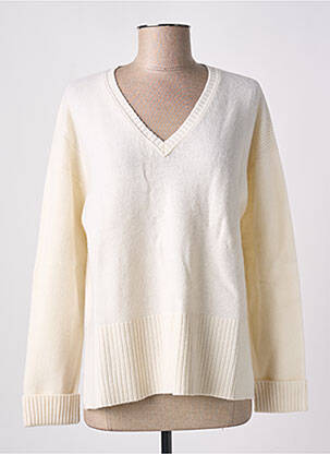 Pull coupe droite manches courtes blanc BELLA JONES femme
