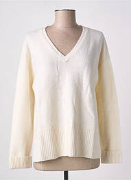 Pull col v manches courtes blanc BELLA JONES femme