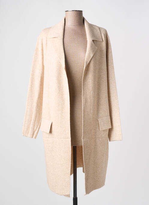 Gilet manches longues beige TANDEM pour femme