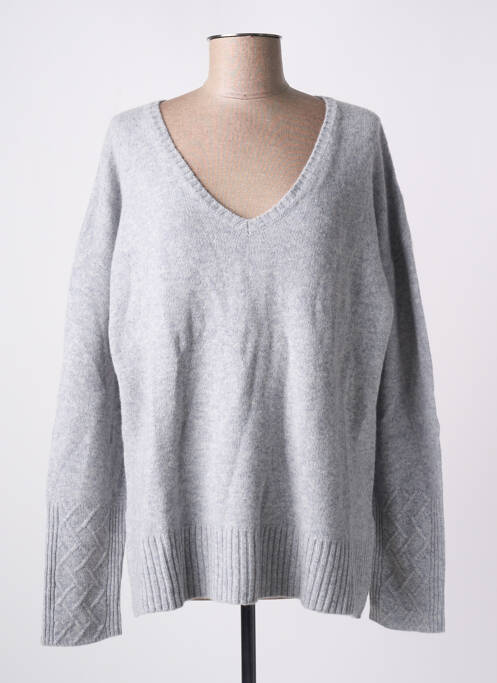 Pull tissage chiné manches longues gris BELLA JONES femme