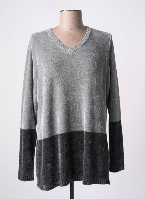 Pull col v manches longues gris PERSONA BY MARINA RINALDI femme