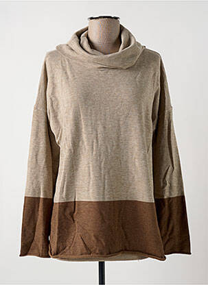 Pull manches longues manches longues marron MARINA V femme