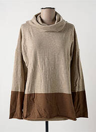 Pull manches longues manches longues marron MARINA V femme