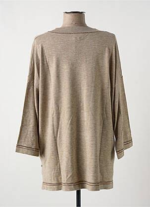 Pull col v manches 3/4 beige MARINA V femme