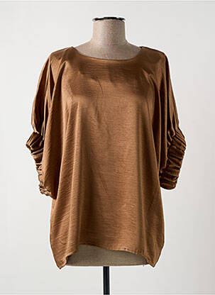Top coupe fluide manches 3/4 marron LES ACOLYTES femme