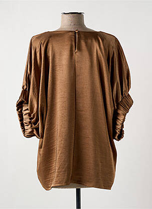 Top coupe fluide manches 3/4 marron LES ACOLYTES femme