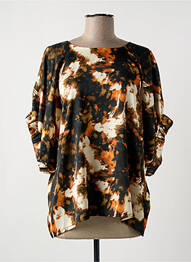Top imprimé fantaisie manches 3/4 noir LES ACOLYTES femme
