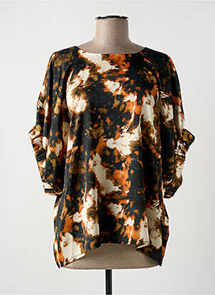 Top imprimé fantaisie manches 3/4 noir LES ACOLYTES femme