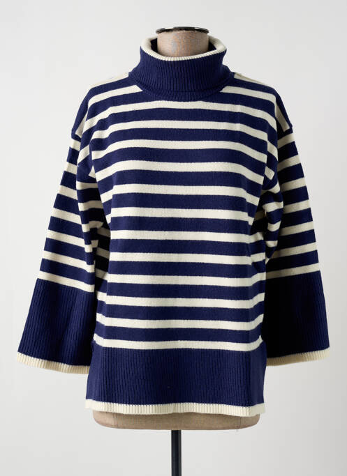 Pull col roulé bleu CHANON pour femme